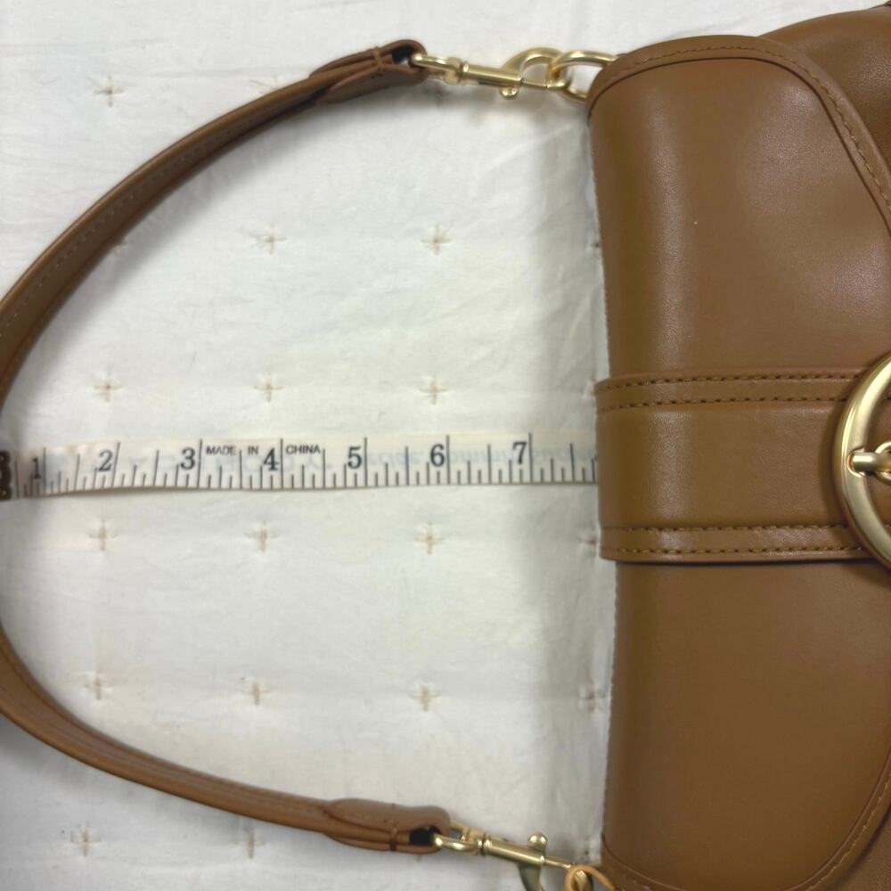Quince Italian Leather Buckle Detail Shoulder Bag Cognac Brown Minimalist NWT - Picture 12 of 12